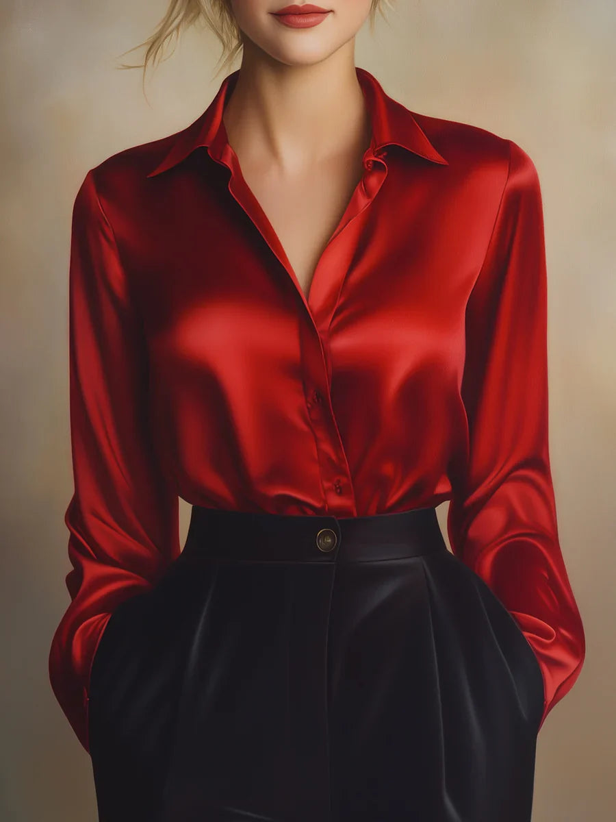 Celestia Bloom Butter Silk Blouse