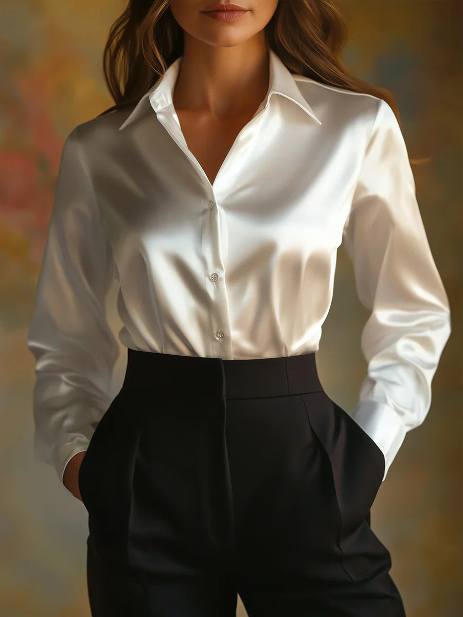 Celestia Bloom Butter Silk Blouse