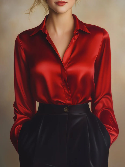 Celestia Bloom Butter Silk Blouse