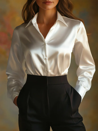 Celestia Bloom Butter Silk Blouse